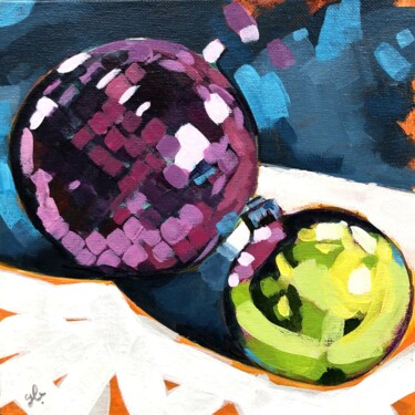 Painting titled "Boules de Noël" by Gurvan Beubry, Original Artwork, Acrylic