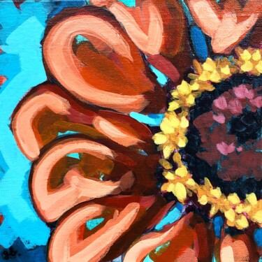 Painting titled "Zinnia" by Gurvan Beubry, Original Artwork, Acrylic