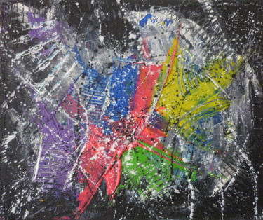 Peinture intitulée "Rainbow Splash" par Gurvanart, Œuvre d'art originale, Acrylique Monté sur Châssis en bois