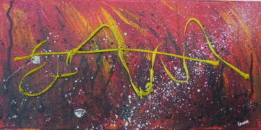 Painting titled "Yellow in the hell" by Gurvanart, Original Artwork, Acrylic Mounted on Wood Stretcher frame