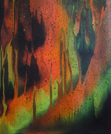 Painting titled "Volcano" by Gurvanart, Original Artwork, Acrylic