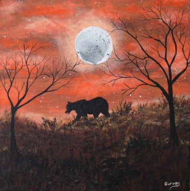 Peinture intitulée "Wild Bear" par Gurvanart, Œuvre d'art originale, Acrylique