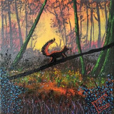 Peinture intitulée "Squirrel 2" par Gurvanart, Œuvre d'art originale, Acrylique Monté sur Châssis en bois