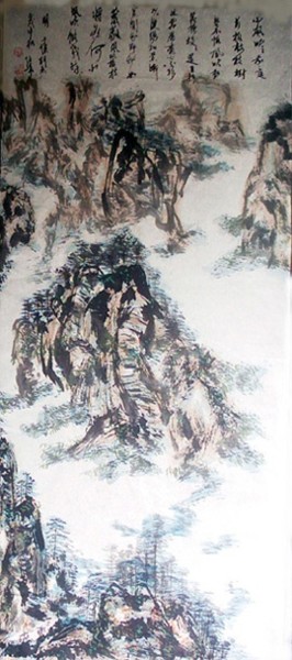 绘画 标题为“中国山水诗意画——《北风吹》the l…” 由Shaohua Gu, 原创艺术品