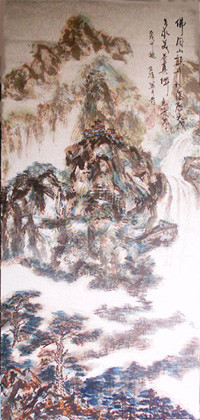 绘画 标题为“中国山水诗意画——顾绍骅自作诗题画《佛…” 由Shaohua Gu, 原创艺术品