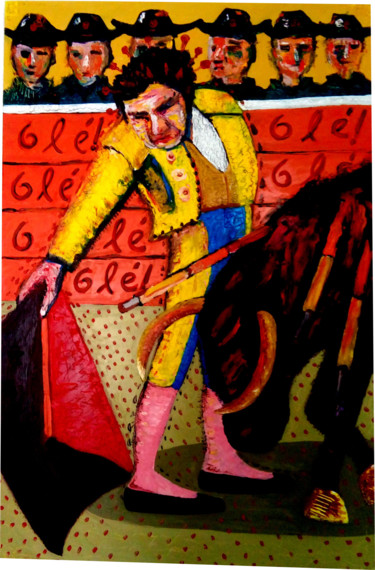 Painting titled "TORERO" by Gustavo López Alvarado, Original Artwork, Oil