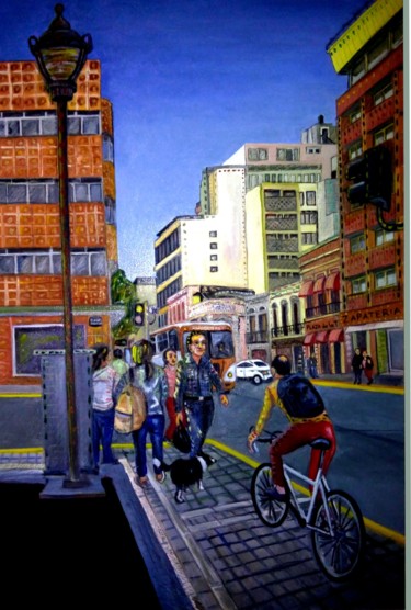 Painting titled "PRISCILIANO SANCHEZ…" by Gustavo López Alvarado, Original Artwork, Oil