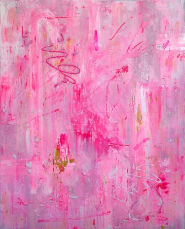 Painting titled "PINK ABSTRACTION no…" by Gustaf Tidholm, Original Artwork, Acrylic Mounted on Wood Panel