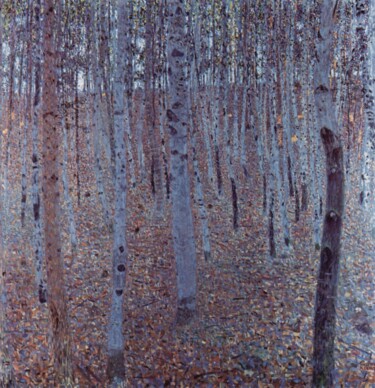 Peinture intitulée "Hêtraie" par Gustav Klimt, Œuvre d'art originale, Huile