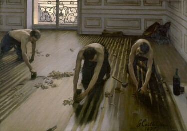 Malarstwo zatytułowany „Les raboteurs de pa…” autorstwa Gustave Caillebotte, Oryginalna praca, Olej