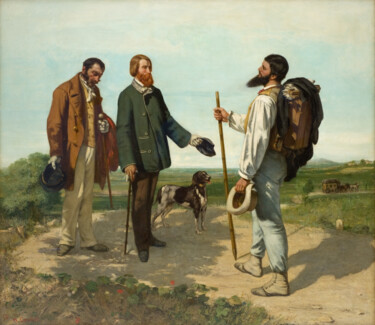 Peinture intitulée "The Meeting, or Bon…" par Gustave Courbet, Œuvre d'art originale, Huile