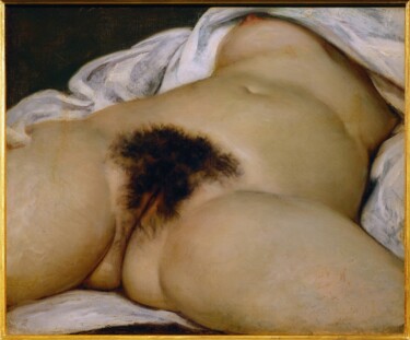 Картина под названием "L'origine du monde" - Gustave Courbet, Подлинное произведение искусства, Масло