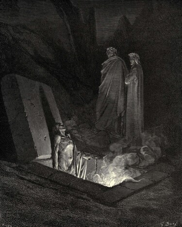 Printmaking titled "La Divine Comédie :…" by Gustave Doré, Original Artwork, Xylography