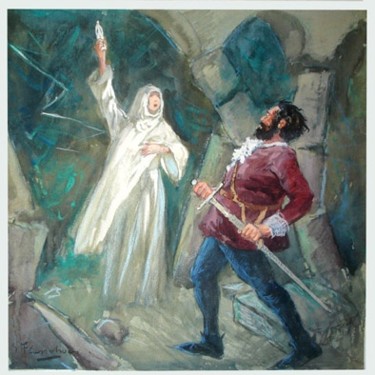 Painting titled "LA VIERGE DE DIEUPA…" by Gustave Flasschoen, Original Artwork