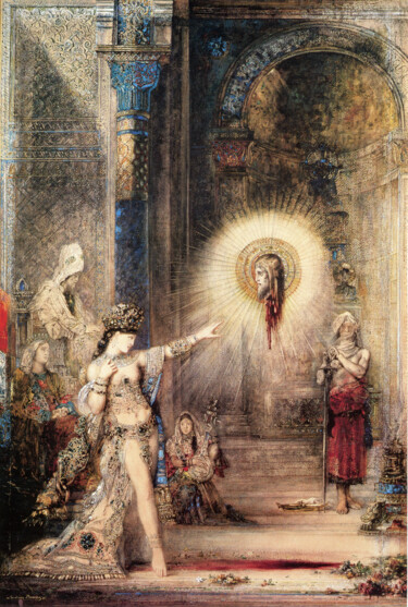 Malerei mit dem Titel "L'Apparition" von Gustave Moreau, Original-Kunstwerk, Öl