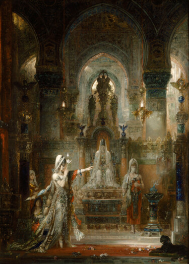 Картина под названием "Salomé dansant deva…" - Gustave Moreau, Подлинное произведение искусства, Масло