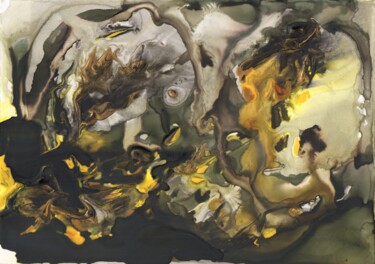 「Faces of Death (Car…」というタイトルの絵画 Gustavo Adolfo Díaz Sánchez (El Gus)によって, オリジナルのアートワーク, 水彩画