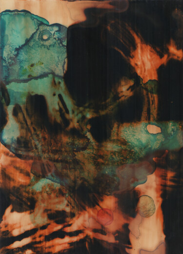 Картина под названием "Two-layered Old Man…" - Gustavo Adolfo Díaz Sánchez (El Gus), Подлинное произведение искусства, Черни…