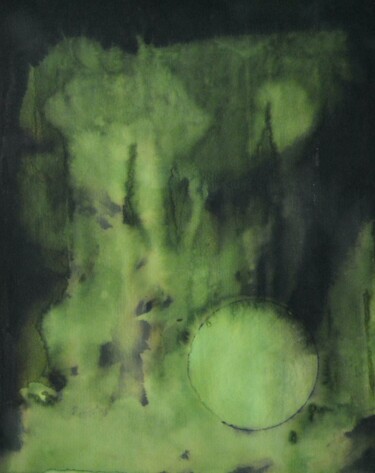 Pintura titulada "Green Circle (Círcu…" por Gustavo Adolfo Díaz Sánchez (El Gus), Obra de arte original, Tinta