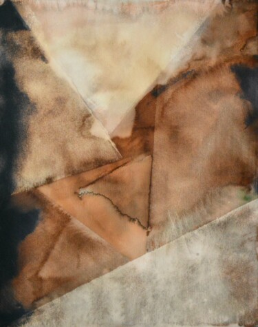 Pintura titulada "Brown Rectangles (R…" por Gustavo Adolfo Díaz Sánchez (El Gus), Obra de arte original, Tinta