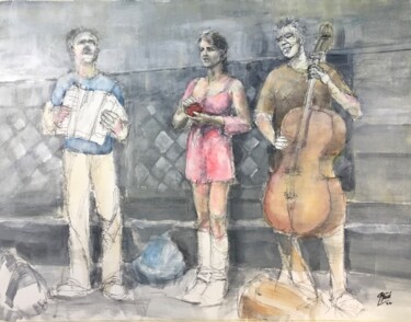 Pittura intitolato "Cantando en la vere…" da Gustavo Mañá, Opera d'arte originale, Acrilico
