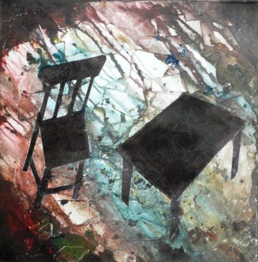 Pintura intitulada "silla y mesa" por Gustavo Moller, Obras de arte originais