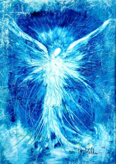 Painting titled "angel protector" by Gustavo Moller, Original Artwork