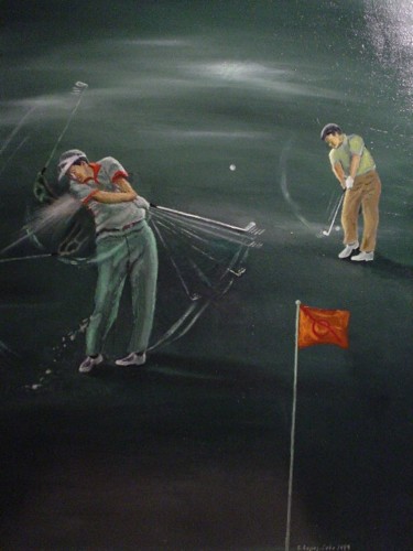 Painting titled "Golf II" by Gustavo Lòpez-Cobo, Original Artwork