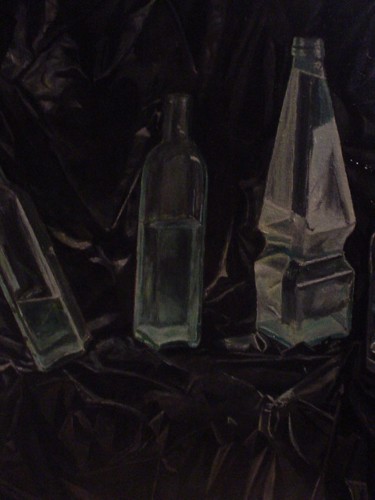 Pintura titulada "Botellas I" por Gustavo Lòpez-Cobo, Obra de arte original