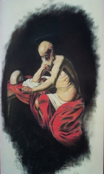 Pintura titulada "San Jerònimo. Copia" por Gustavo Lòpez-Cobo, Obra de arte original