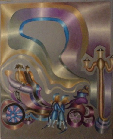 Pintura titulada "Horse-drawn buggy" por Gustavo Lòpez-Cobo, Obra de arte original