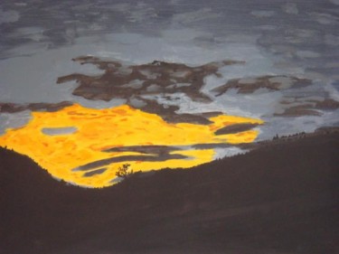 Painting titled "Coucher breton" by Geo Guthleber, Original Artwork