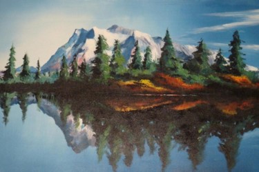 Peinture intitulée "Ma montagne" par Geo Guthleber, Œuvre d'art originale