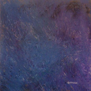 Peinture intitulée "Caresses bleues" par Geo Guthleber, Œuvre d'art originale, Huile
