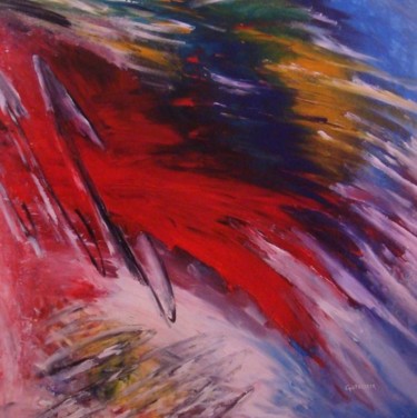 Картина под названием "Colored sputum in t…" - Geo Guthleber, Подлинное произведение искусства, Масло