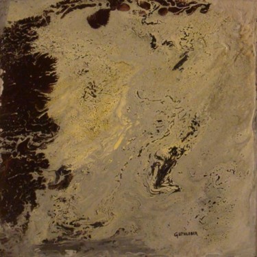 Malerei mit dem Titel "Entre Terre et Lune" von Geo Guthleber, Original-Kunstwerk