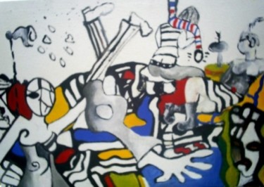Pintura titulada "La fiesta" por Roberto Gutiérrez Currás, Obra de arte original