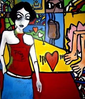 Pintura titulada "Dolce Vita 3 (tript…" por Roberto Gutiérrez Currás, Obra de arte original