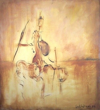 Pintura titulada "En la lejana llanura" por Roberto Gutiérrez Currás, Obra de arte original