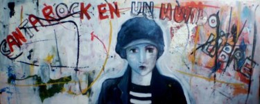 Pintura titulada "canta rock en un mu…" por Roberto Gutiérrez Currás, Obra de arte original