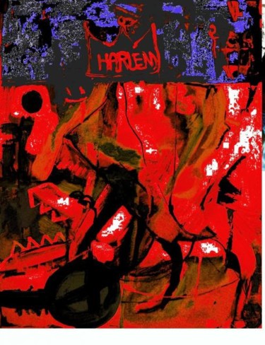Pintura titulada "Cocodrilo en Harlem…" por Roberto Gutiérrez Currás, Obra de arte original