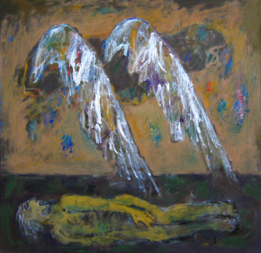 Painting titled "Rest of Icarus" by Victor Gutsu, Original Artwork, Oil