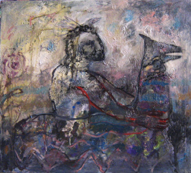 Peinture intitulée "mummer" par Victor Gutsu, Œuvre d'art originale, Huile