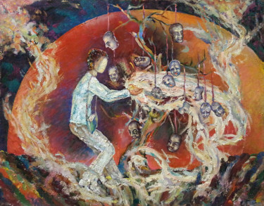 Peinture intitulée "Masks" par Guvanch Hodzhaniyazov, Œuvre d'art originale, Huile