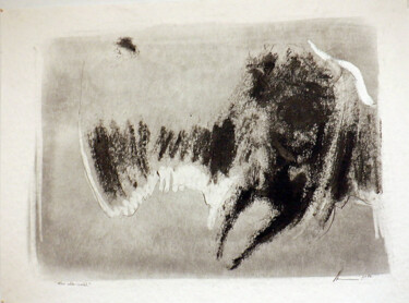 Drawing titled "Mon chien noir 4" by Guy Blackburn, Original Artwork, Graphite