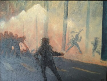 Peinture intitulée "Révolte urbaine" par Guy Bonnet, Œuvre d'art originale, Acrylique