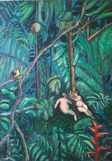 Pittura intitolato "Adam et Eve en 2023…" da Guy Bonnet, Opera d'arte originale, Acrilico
