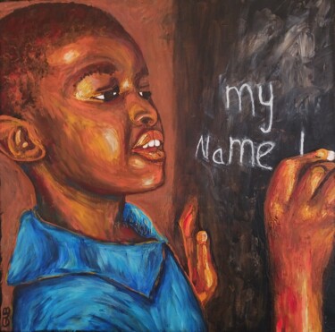 Schilderij getiteld "My name is" door Guy Bonnet, Origineel Kunstwerk, Acryl