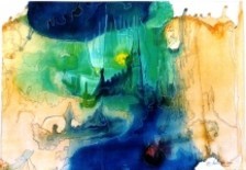 Peinture intitulée "Caverne Bleue" par Guy Boulianne, Œuvre d'art originale