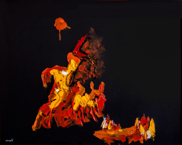 Pittura intitolato "flammes-and-co." da Guy Cali-Garsia, Opera d'arte originale, Olio